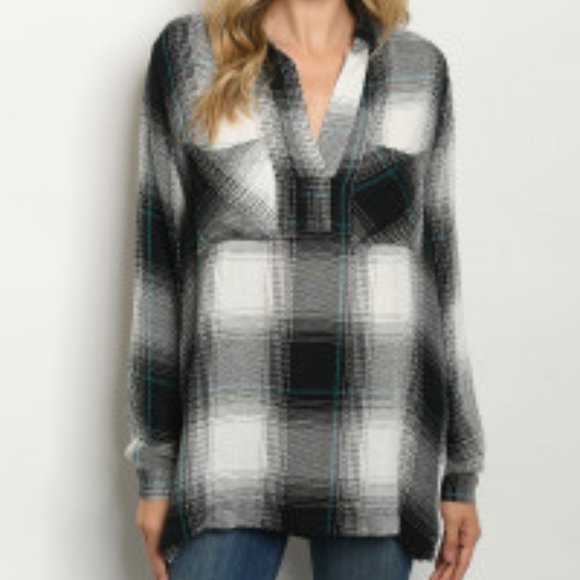 Flannel Tunic Top - Picture 1 of 2